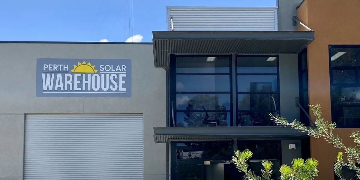 The Perth Solar Warehouse showroom frontage at Bibra Lake